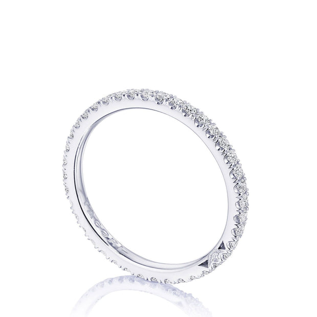 French Pavé Diamond Wedding Band - 2mm