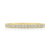 French Pavé Diamond Wedding Band - 2mm