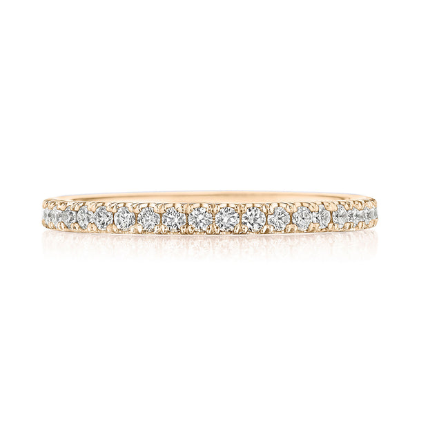 French Pavé Diamond Wedding Band - 2mm