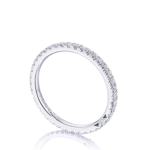 French Pavé Diamond Wedding Band - 2mm