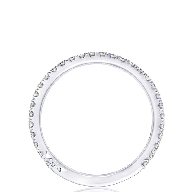 French Pavé Diamond Wedding Band - 2mm