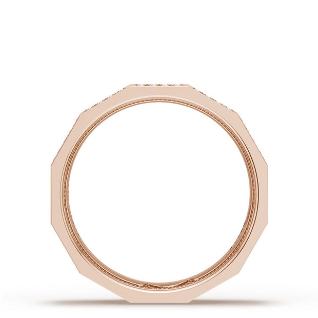 Diamond Faceted - Full Coverage Wedding Band in High Polish  - 6mm