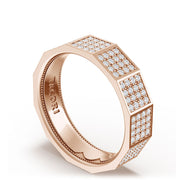 Diamond Faceted - Full Coverage Wedding Band in High Polish  - 6mm