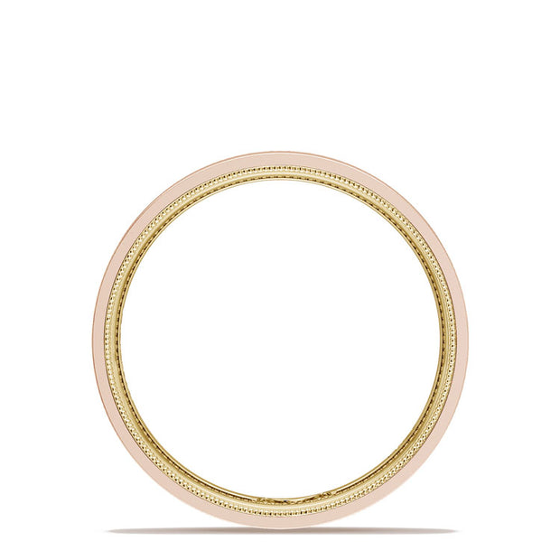 Classic Two-Tone Flat Wedding Band in Satin Finish