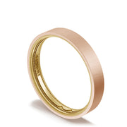 Classic Two-Tone Flat Wedding Band in Satin Finish