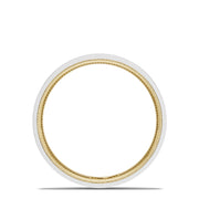 Classic Two-Tone Flat Wedding Band in Satin Finish