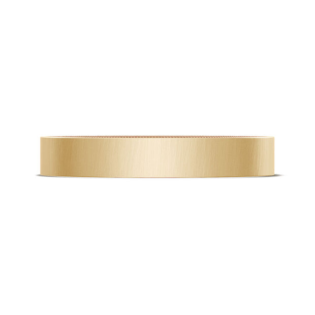 Classic Two-Tone Flat Wedding Band in Satin Finish