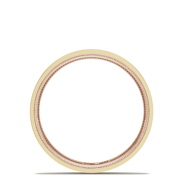 Classic Two-Tone Flat Wedding Band in Satin Finish