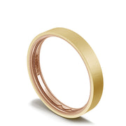 Classic Two-Tone Flat Wedding Band in Satin Finish