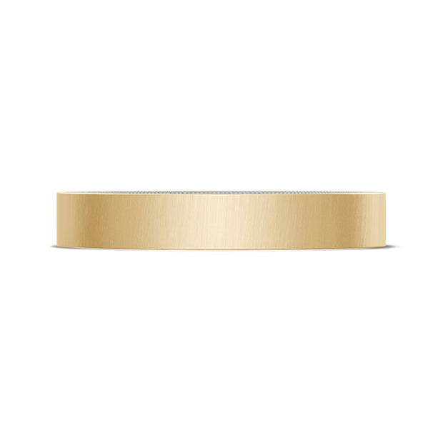 Classic Two-Tone Flat Wedding Band in Satin Finish
