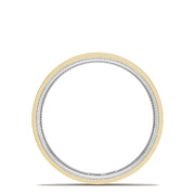 Classic Two-Tone Flat Wedding Band in Satin Finish