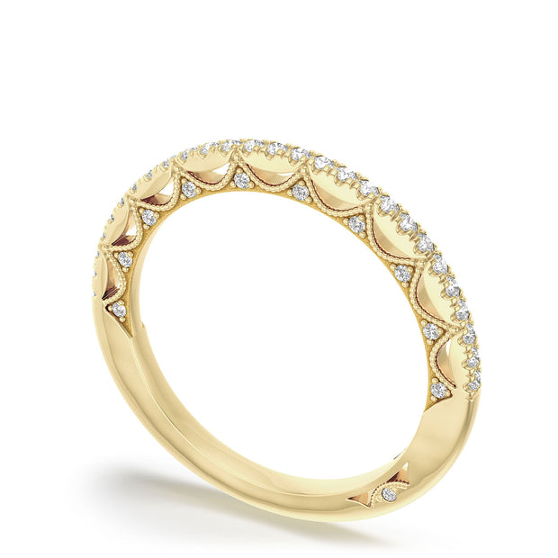 French Pavé Diamond Wedding Band