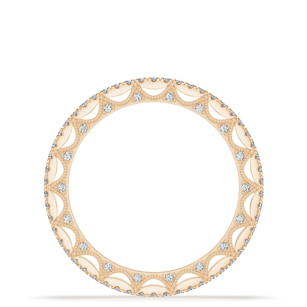 French Pavé Diamond Wedding Band