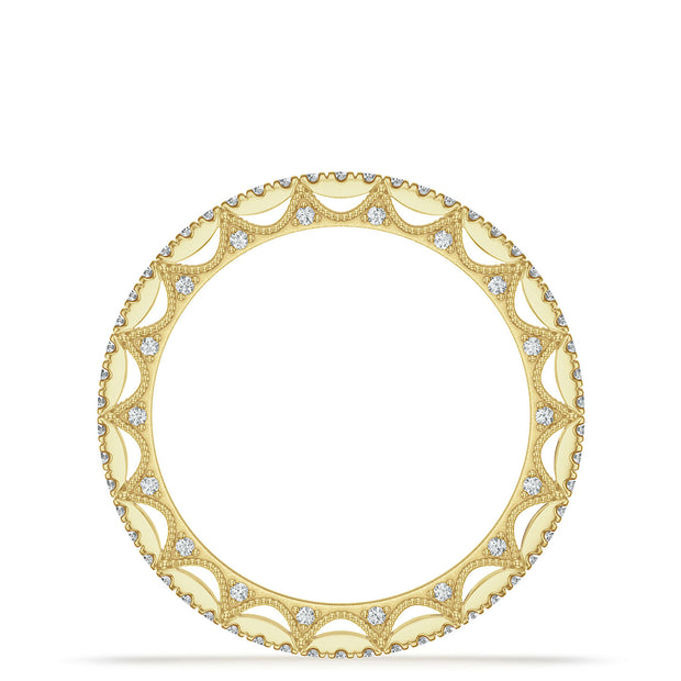 French Pavé Diamond Wedding Band