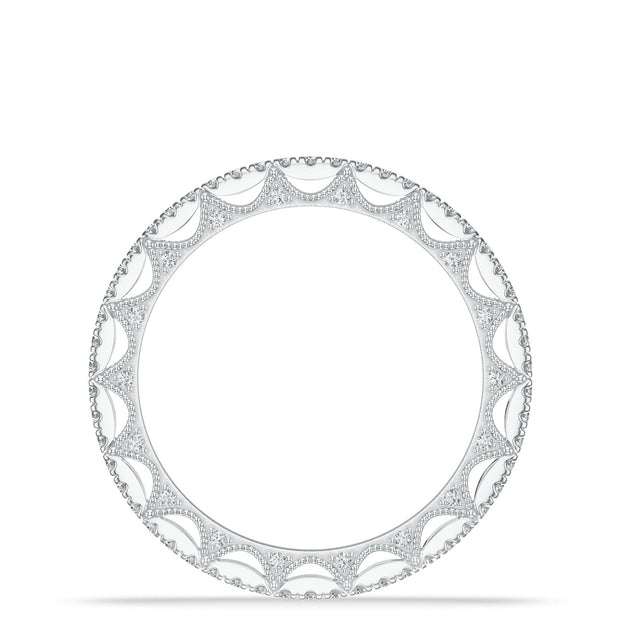 French Pavé Diamond Wedding Band