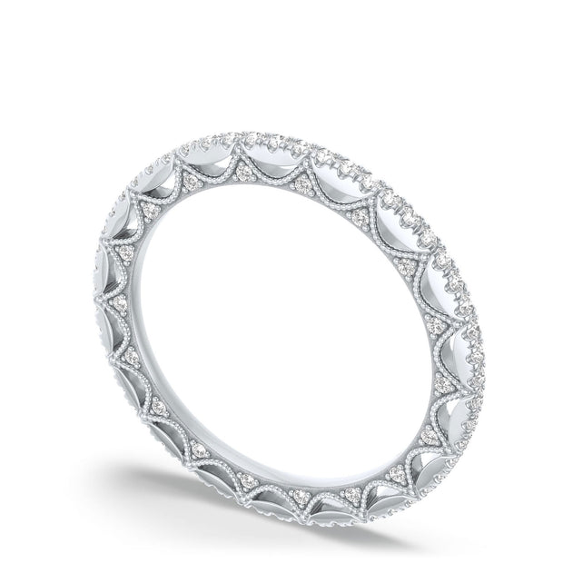 French Pavé Diamond Wedding Band