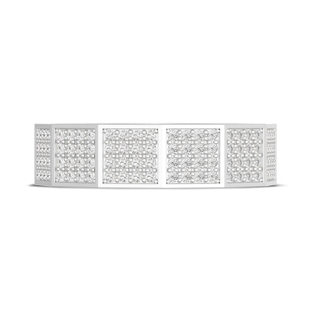 Diamond Faceted - Full Coverage Wedding Band in High Polish  - 6mm