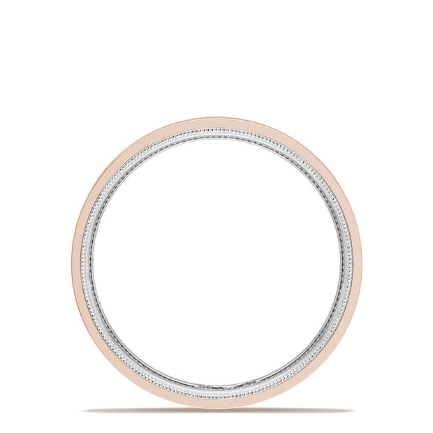 Classic Two-Tone Flat Wedding Band in Satin Finish