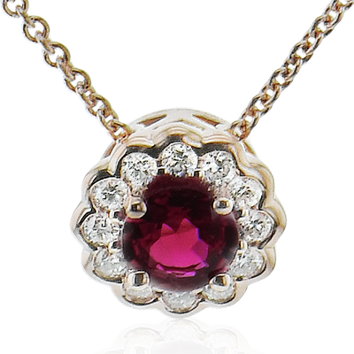 ZP1005 Color Pendant in 14k Gold with Diamonds