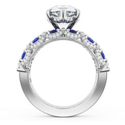 Pear Solitaire Engagement Ring w/ North South Marquise & Pear Band