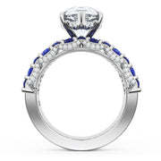 Pear Solitaire Engagement Ring w/ North South Marquise & Pear Band