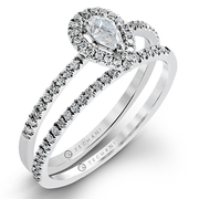 Ensemble de mariage ZR957 en or 14 carats avec diamants