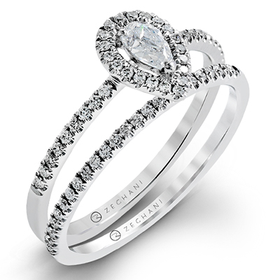 Ensemble de mariage ZR957 en or 14 carats avec diamants