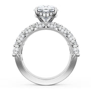 Oval Solitaire Engagement Ring w/ Marquise & Pear Band