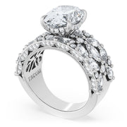 Oval Solitaire Engagement Ring w/ Marquise & Pear Band