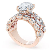 Oval Solitaire Engagement Ring w/ Marquise & Pear Band