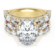 Oval Solitaire Engagement Ring w/ Marquise & Pear Band