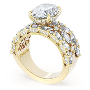 Oval Solitaire Engagement Ring w/ Marquise & Pear Band