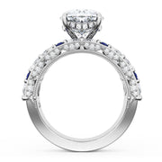 Oval Solitaire Engagement Ring w/ Marquise & Pear Band