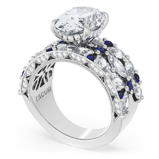 Oval Solitaire Engagement Ring w/ Marquise & Pear Band
