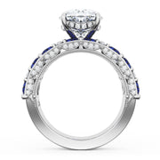 Oval Solitaire Engagement Ring w/ Marquise & Pear Band