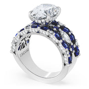 Oval Solitaire Engagement Ring w/ Marquise & Pear Band