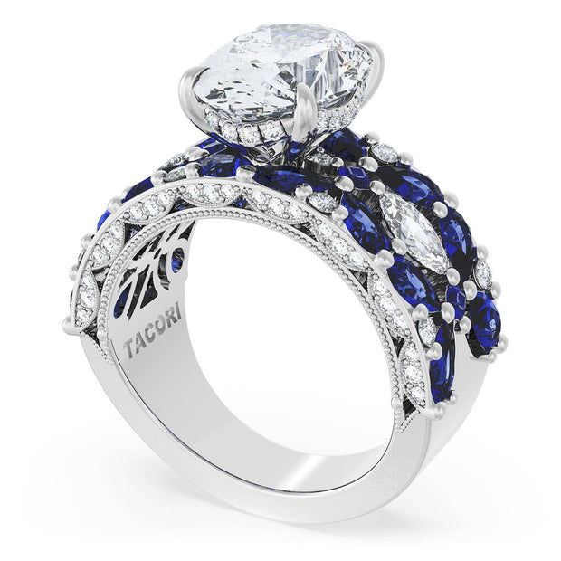 Oval Solitaire Engagement Ring w/ Marquise & Pear Band