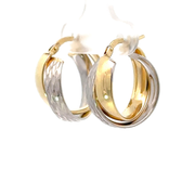 Medium Two-Tone Modern Hoop Earrings