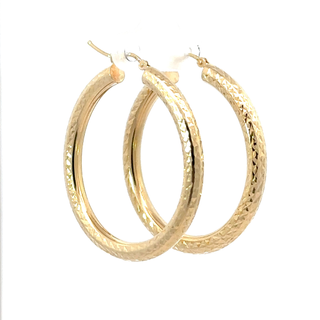 Laser Cut Sparkling Texture Hoop Earrings