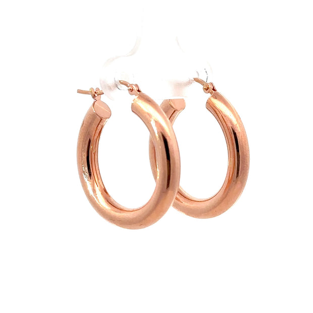 Rose Gold Tube Hoop Earrings