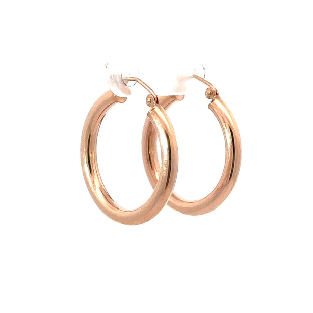 Rose Gold Tube Hoop Earrings