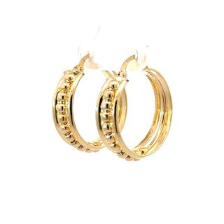 Beaded Detail Medium Hoop Earrings