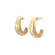 Laser Cut J-Hoop Huggie Earrings