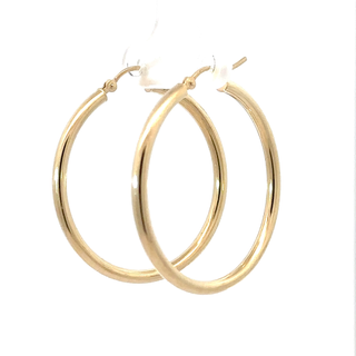 Classic 2.5mm Large High Polish Hoop Earrings