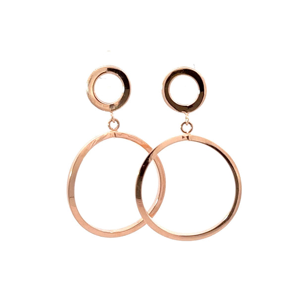 Boucles d'oreilles pendantes cercle en or rose