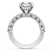 Emerald Solitaire Engagement Ring w/ Emerald & Pear Band