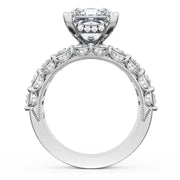 Princess Solitaire Engagement Ring w/ Emerald & Pear Band