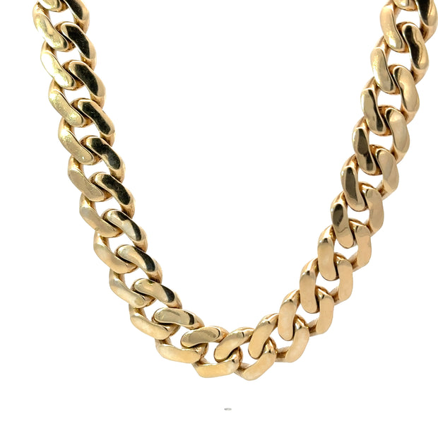 Yellow Gold Semi-Hollow Curb Chain, 22"