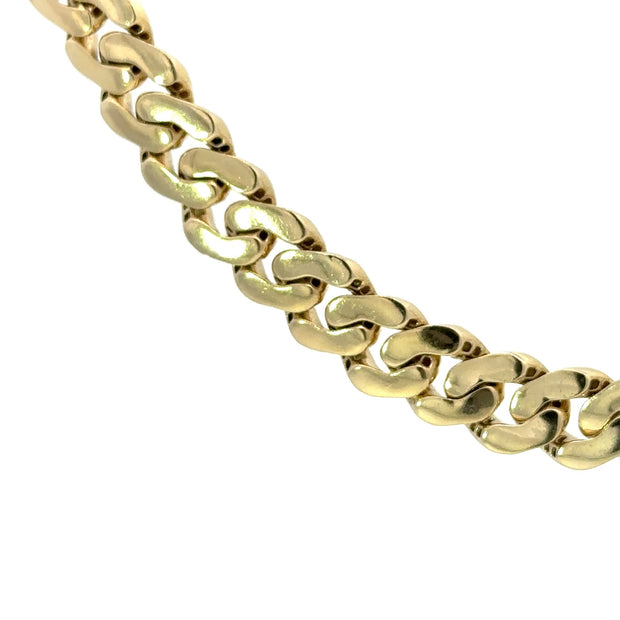 Yellow Gold Semi-Hollow Curb Chain