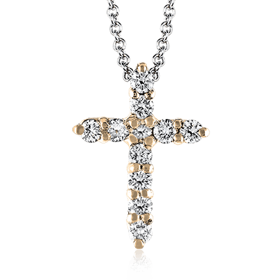 Cross Pendant in 14k Gold with Diamonds